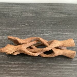 Hand carved pre-owned vintage wood tripod stand “Cobra Stand” made of teak.